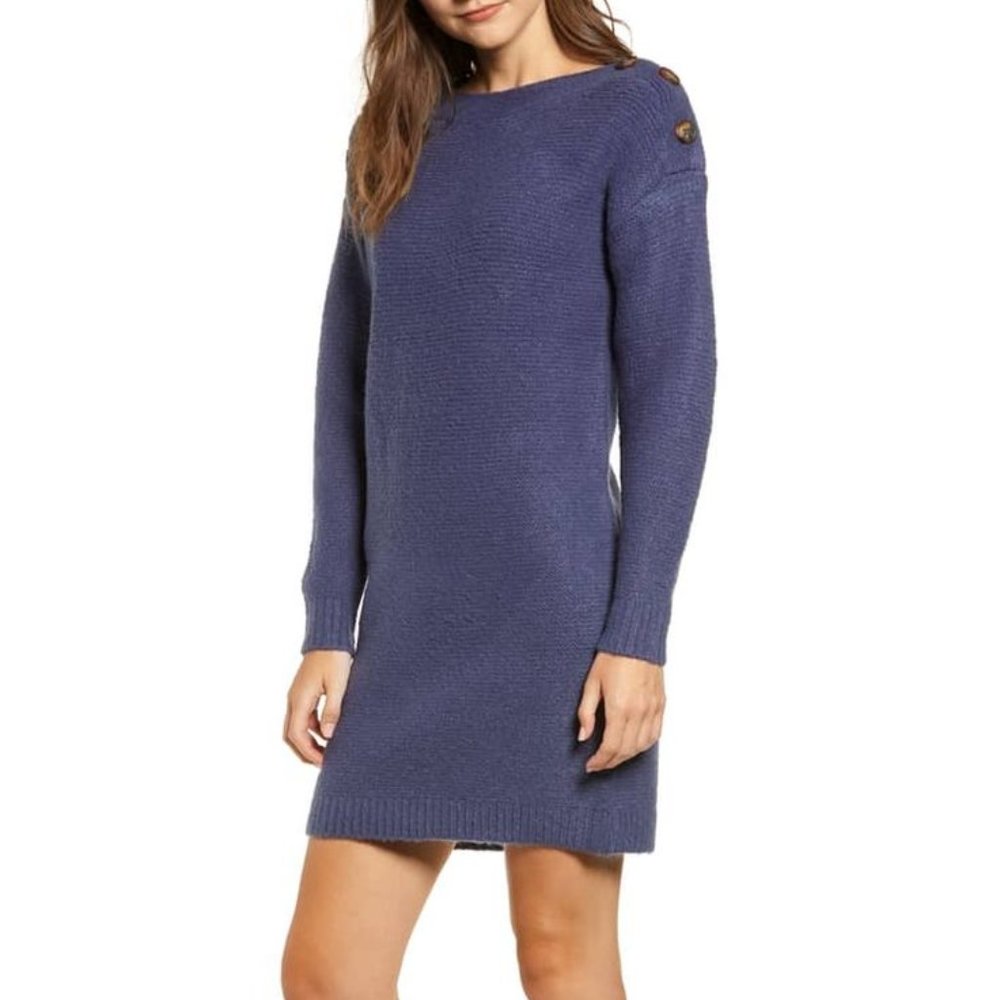 NWT Chriselle Lim Sawyer Sweater Dress XS Dusty Blue
